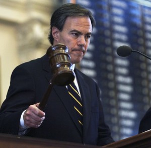 Joe Straus uses the gavel for the first time as the new Speaker of the House during the convening of the 81st Texas Legislature in Austin  January 13, 2009.