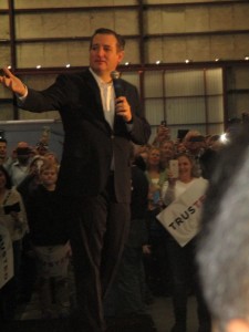 Ted Cruz addresses the very enthusiastic crowd