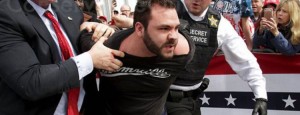 Frothing-at-the-mouth leftwing miscreant Tommy DiMassimo after trying to attack Trump at an Ohio rally