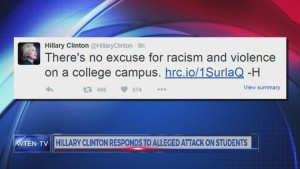 Hillary Clinton's tweet about the latest fake hate crime